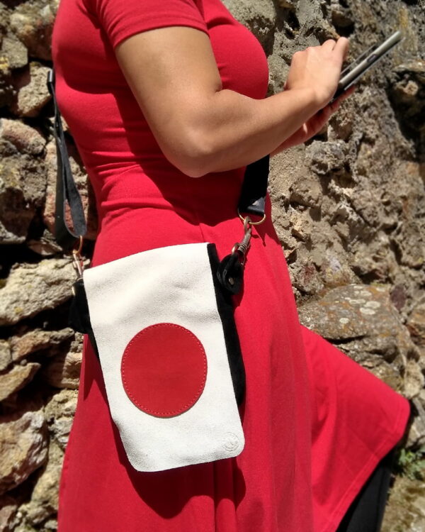 Modern samurai leather shoulder bag ©SamuraiLeatherGear.com