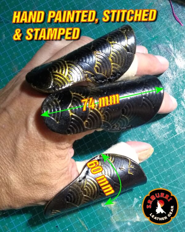 Black leather finger protector ©SamuraiLeatherGear.com